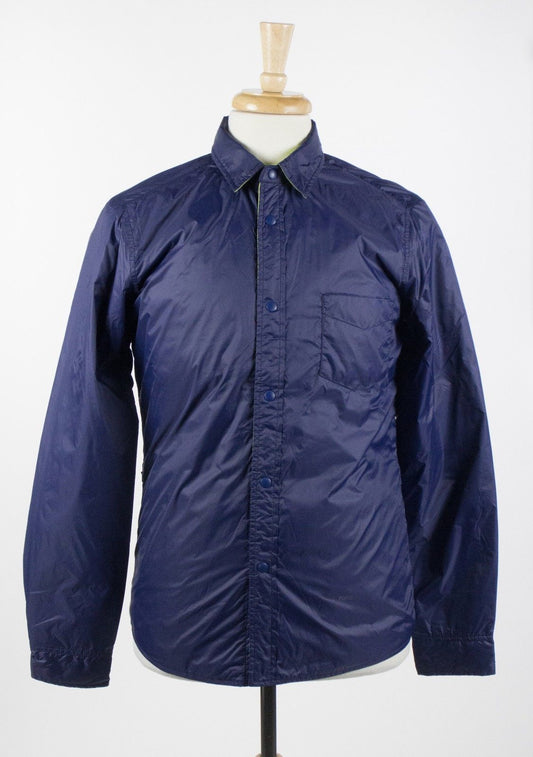 Mauro Grifoni Snap Button Reversible Nylon Jacket W/ Green Lining - Blue