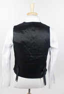 Men's Black & Gray Stripes Wool Blend Vest Waistcoat