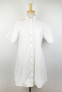 WHITE SHORT SLEEVE SHIRT DRESS