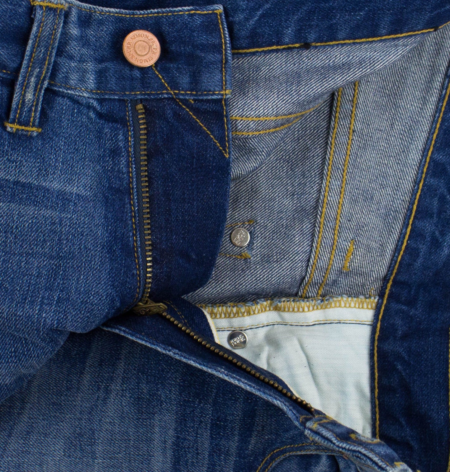 Simon Spurr Men'S Cotton Denim Jeans Pants - Blue