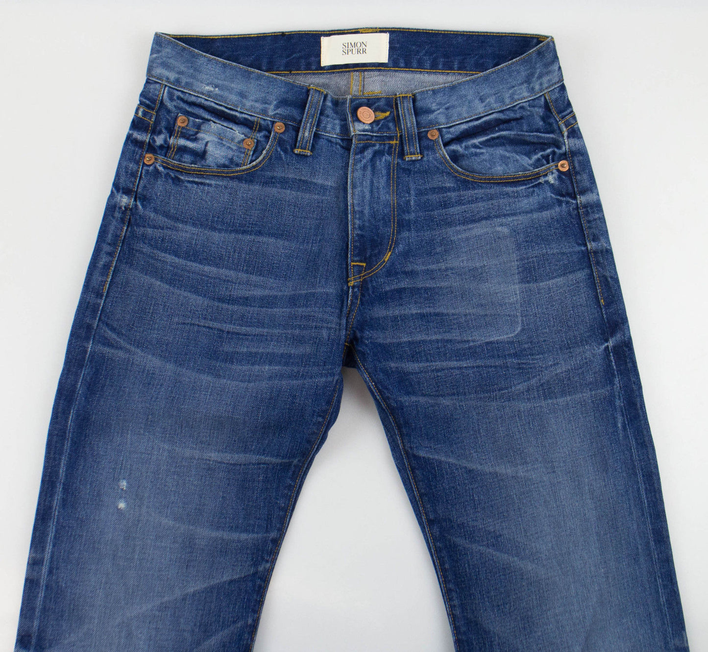 Simon Spurr Men'S Cotton Denim Jeans Pants - Blue