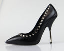 Yvette Varenne Leather Spiked Heels 8 US 38 EU