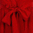 Red Silk Polka Dot Short Dress