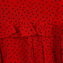 Red Silk Polka Dot Short Dress