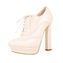 Pale Pink Leather Oxford Heels 7/37