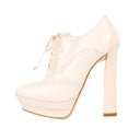 Pale Pink Leather Oxford Heels 7/37