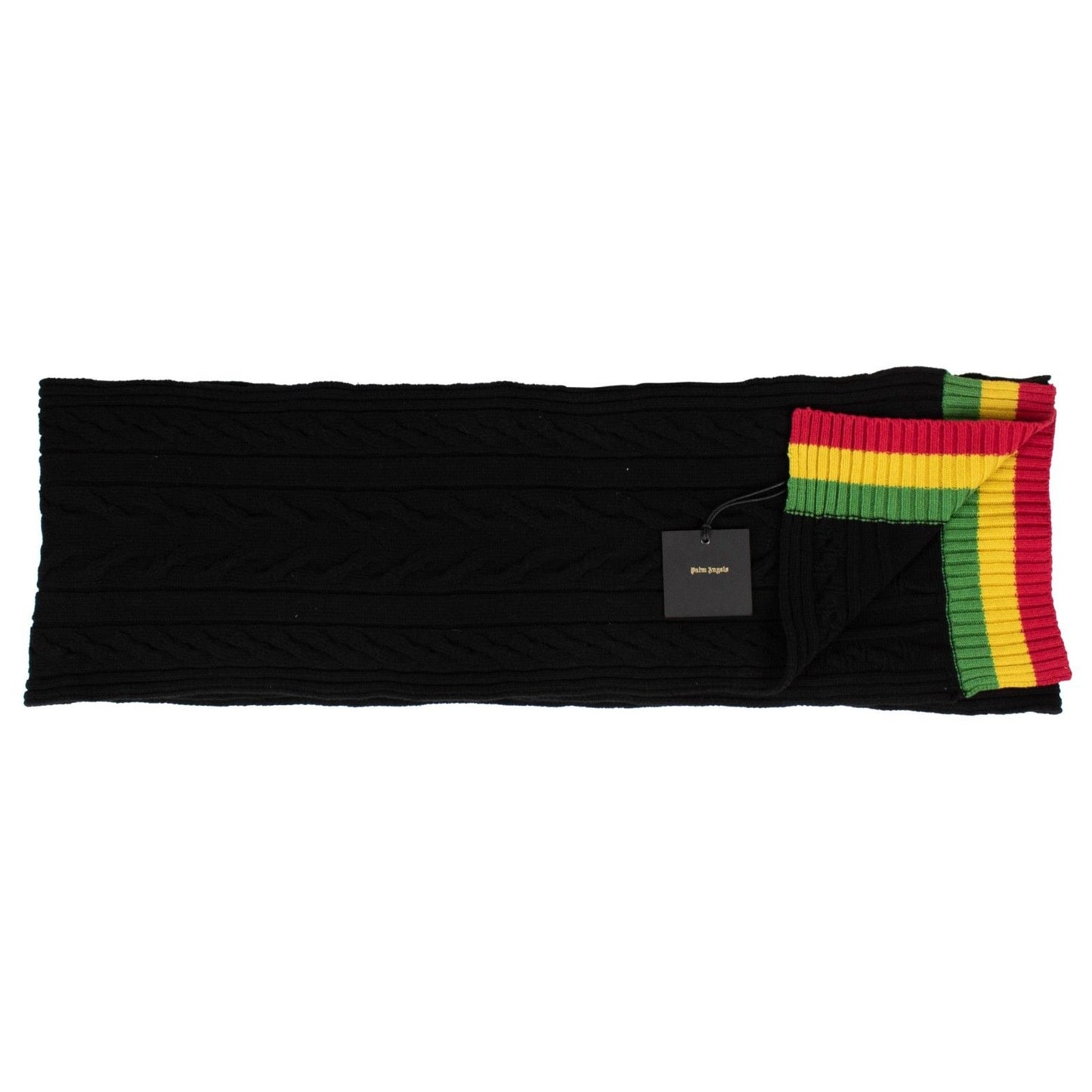 Black Cable Knit Tennis Scarf O/S