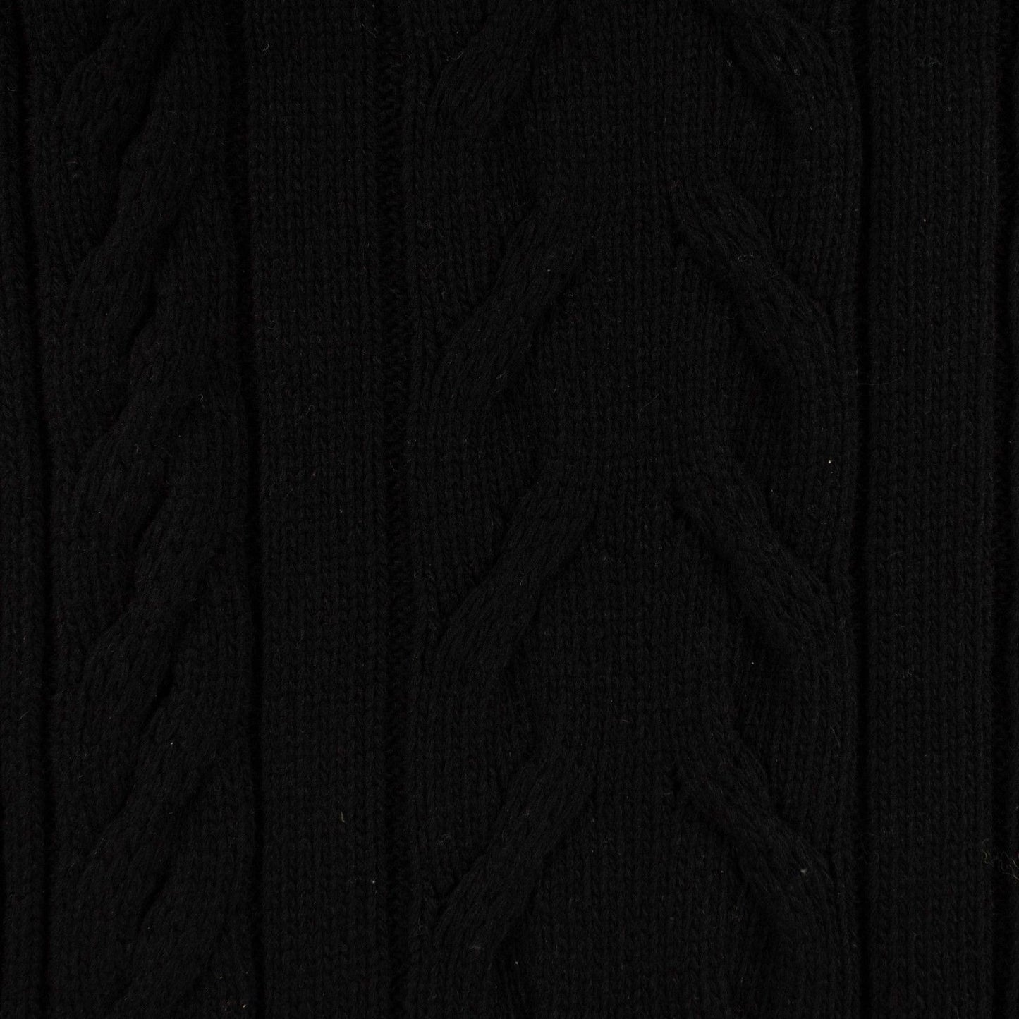 Black Cable Knit Tennis Scarf O/S