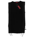 BLACK WOVEN NET DAY DRESS