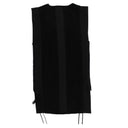 BLACK WOVEN NET DAY DRESS