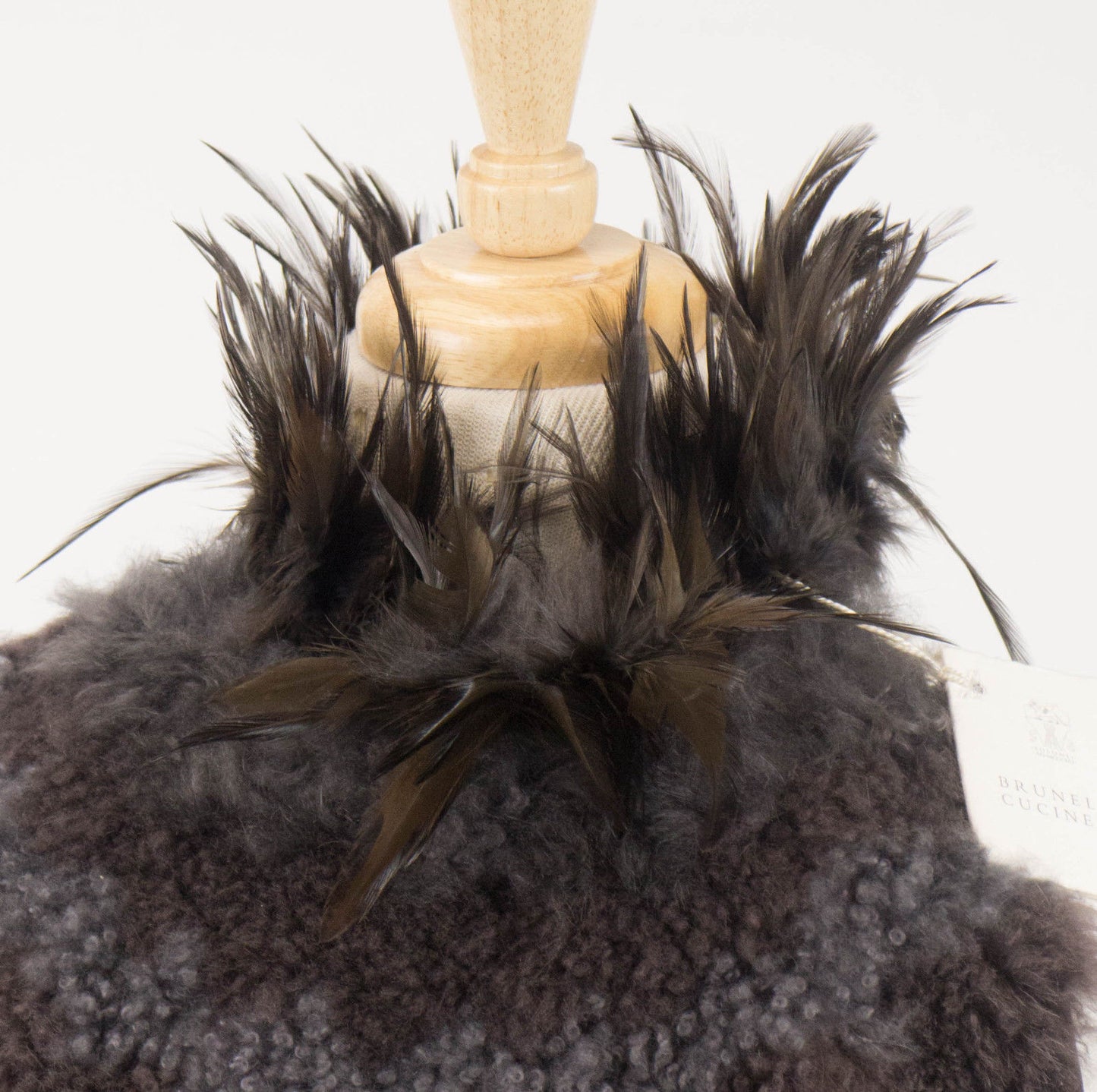 Brown Mink Fur Sweater w/ Rooster Collar