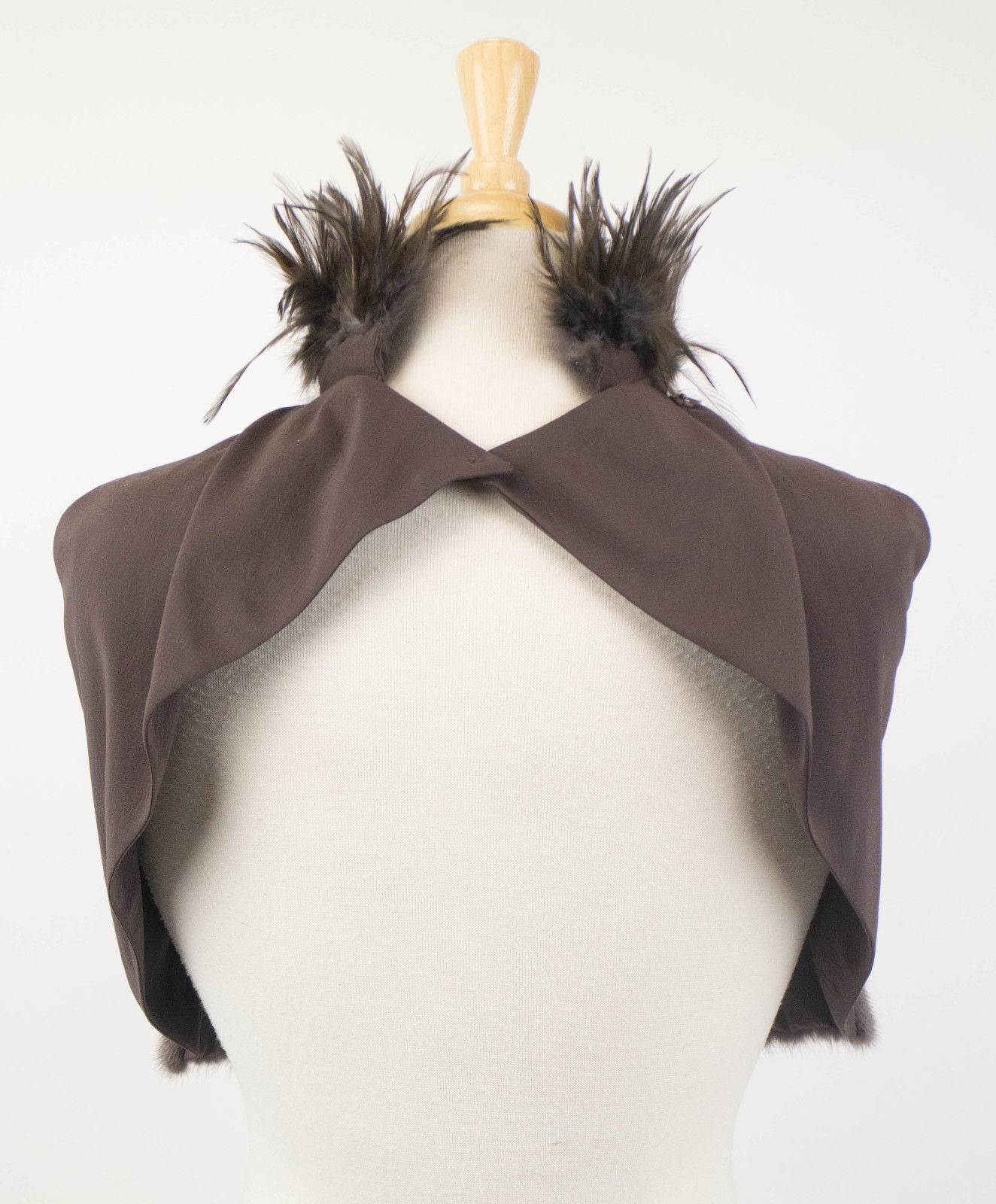 Brown Mink Fur Sweater w/ Rooster Collar