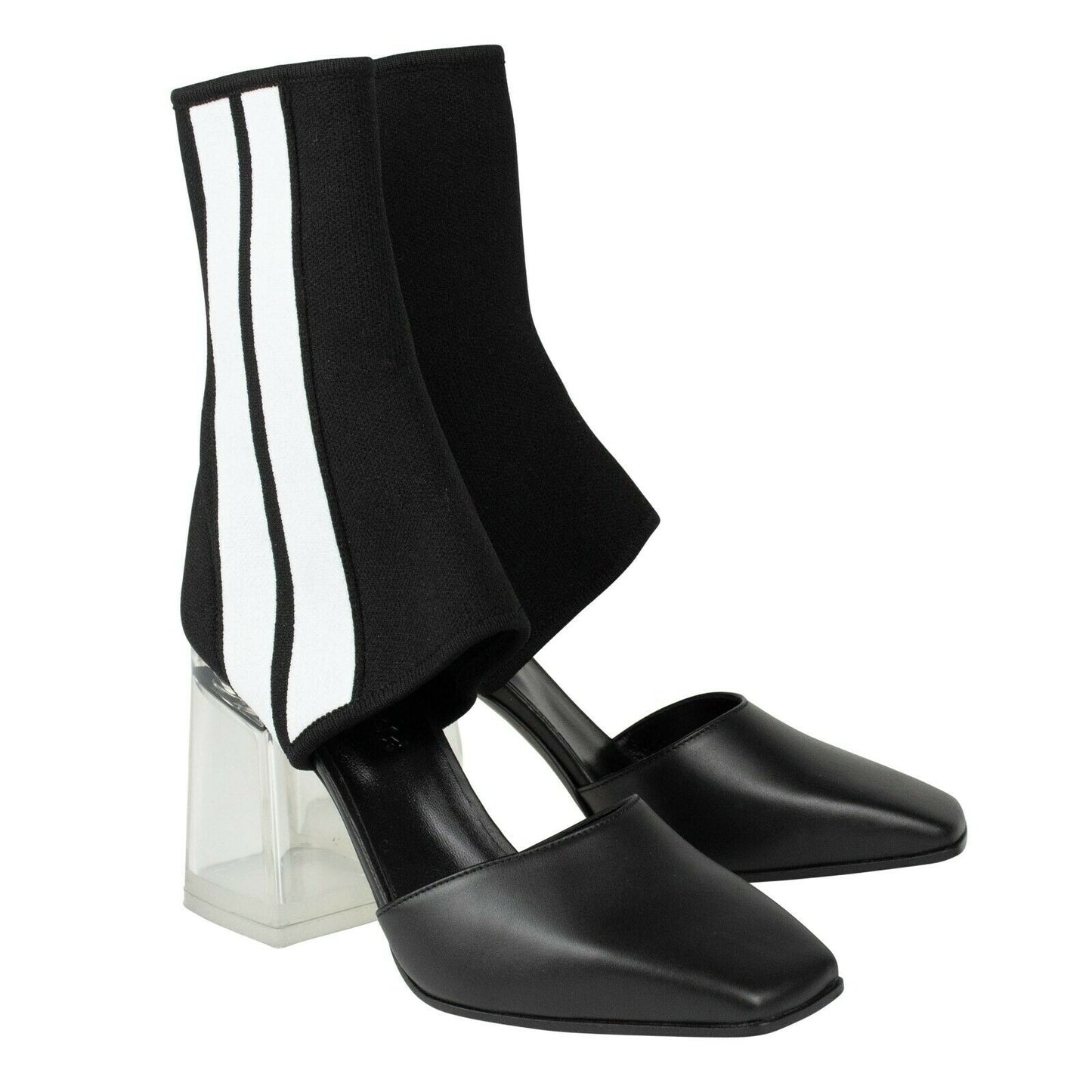 Black Sock Stripe Ankle Boots