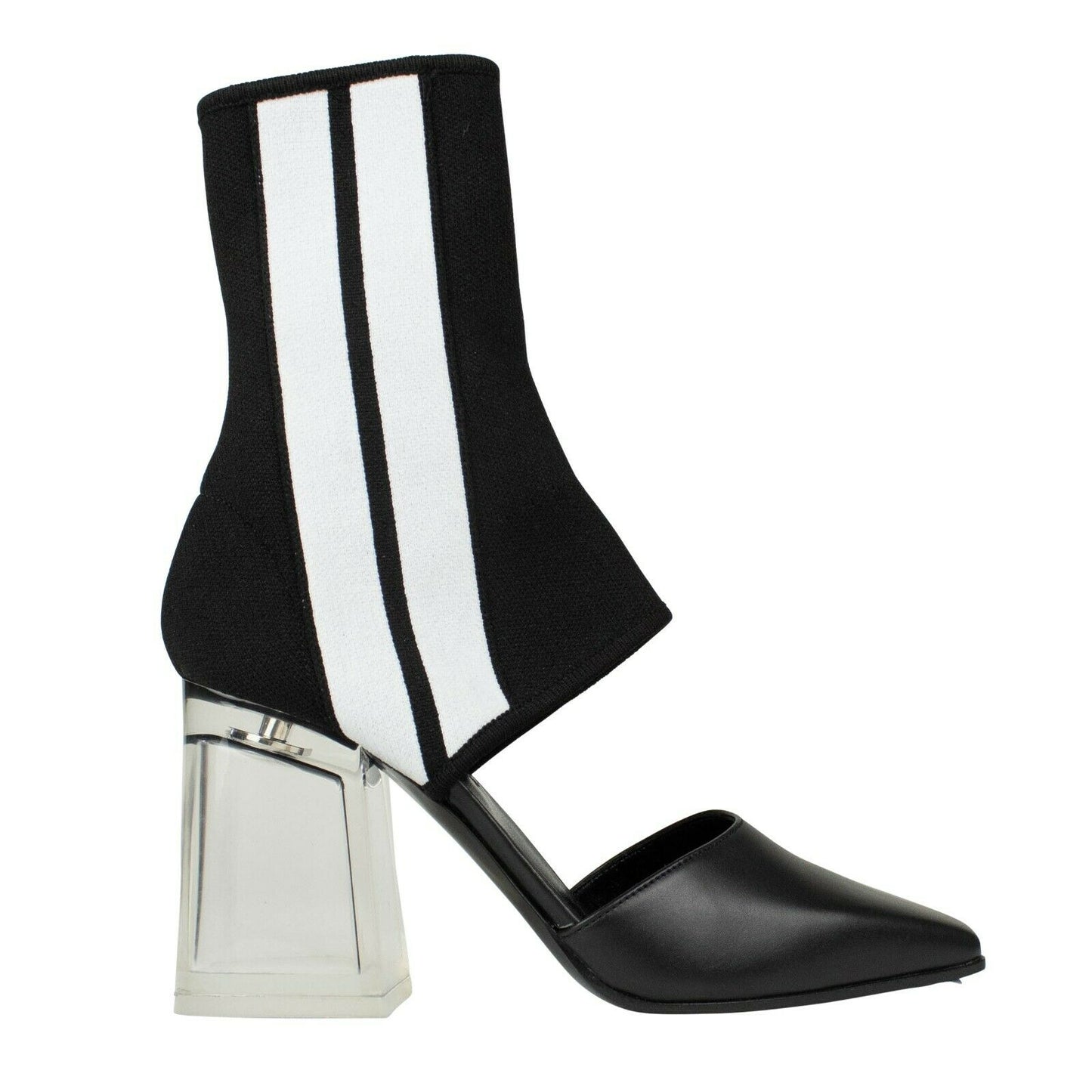 Black Sock Stripe Ankle Boots