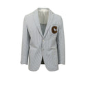 Light Blue Striped Two-Button Cotton Sport Coat
