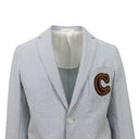 Light Blue Striped Two-Button Cotton Sport Coat