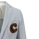 Light Blue Striped Two-Button Cotton Sport Coat