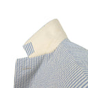 Light Blue Striped Two-Button Cotton Sport Coat