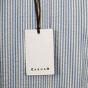 Light Blue Striped Two-Button Cotton Sport Coat