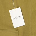 Khaki Green Flax Linen Blend Embroidered Coat