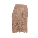 Beige Floral Embroidered Shorts