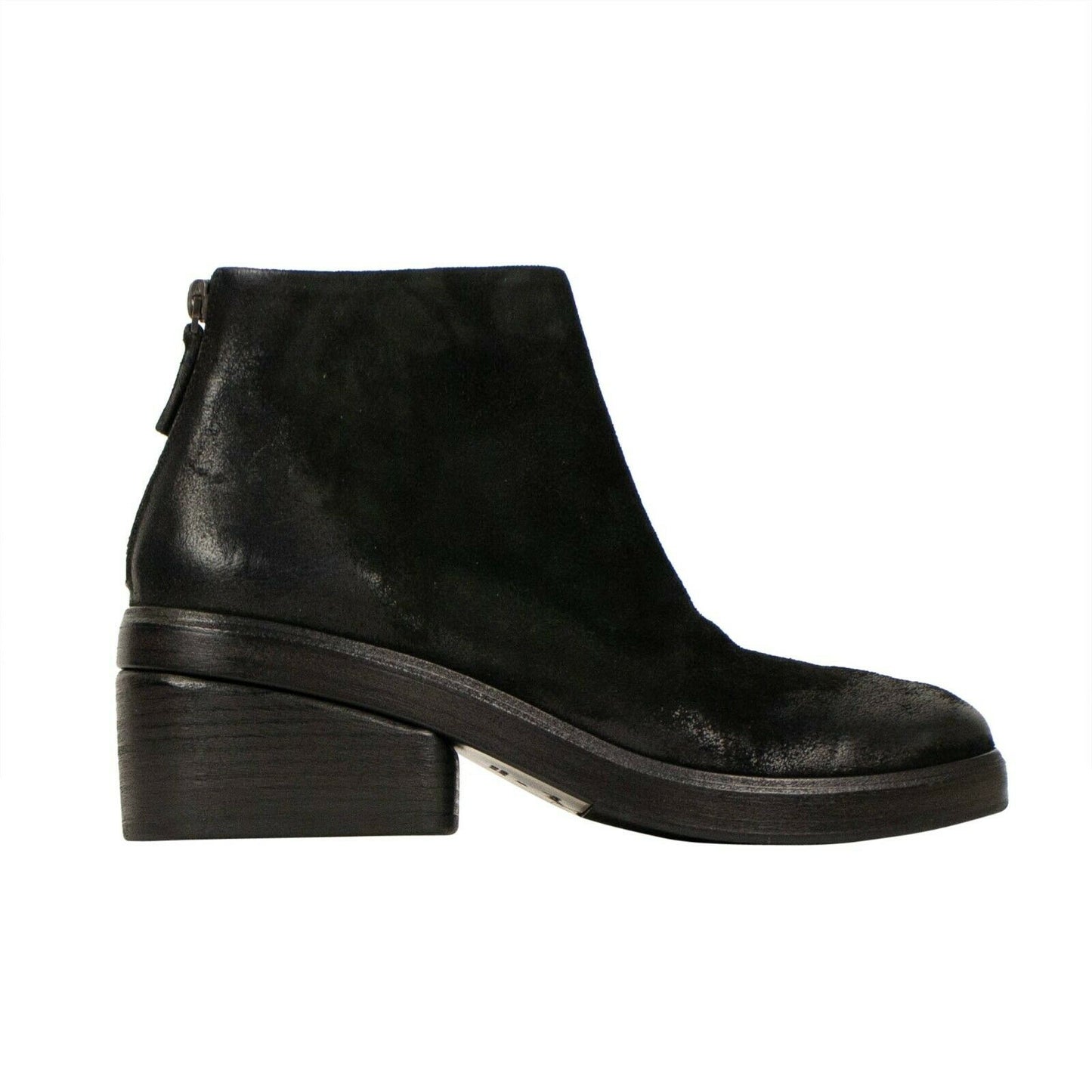 Marsell 'Bo Ceppo' Distressed Leather Ankle Boots - Black