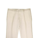 Beige Side Stripe Cotton Blend Pants