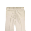 Beige Side Stripe Cotton Blend Pants