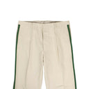 Beige/Green Side Stripe Cotton Blend Pants