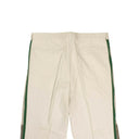 Beige/Green Side Stripe Cotton Blend Pants