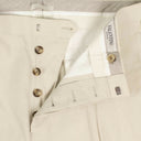 Beige/Green Side Stripe Cotton Blend Pants
