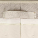 Beige/Green Side Stripe Cotton Blend Pants