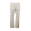 Ivory Cropped Cotton Blend Pants