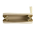 LEATHER CLOVER EMBOSSED MINI COIN PURSE IVORY WALLET