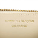 LEATHER CLOVER EMBOSSED MINI COIN PURSE IVORY WALLET