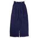 Cobalt Blue Silk Mid Rise Flare Pants