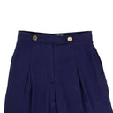 Cobalt Blue Silk Mid Rise Flare Pants