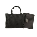 Black Leather 'Cabat' Shopper Bag