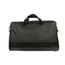 Black Leather Intrecciato Accent Travel Bag