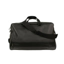 Black Leather Intrecciato Accent Travel Bag