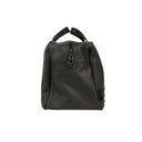 Black Leather Intrecciato Accent Travel Bag