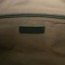 Black Leather Intrecciato Accent Travel Bag