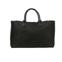 Black Leather 'Cabat' Large Tote Bag