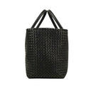Black Leather 'Cabat' Large Tote Bag