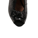 Black with Sparkles Open Toe Heels
