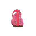 Hot Pink Mesh Lace Ankle Strap Ballerina Flat Shoes