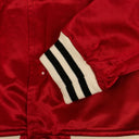 Red Satin Logo Cape Varsity Jacket