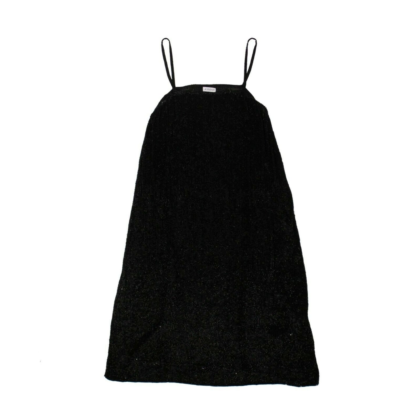 Black Sheer Sequin Slip Dress