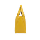 Yellow Calf Leather Double Top Handle Medium Handbag