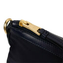 Navy Blue Nylon Fabric Dual Top Handle Large Handbag Tote